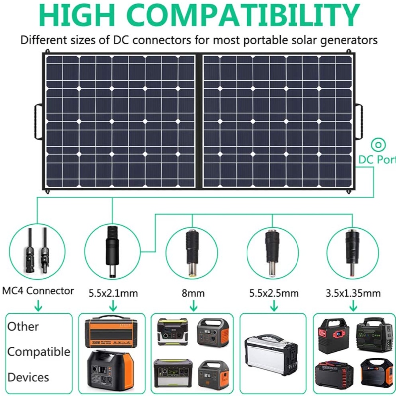 100W Solar foldende poser